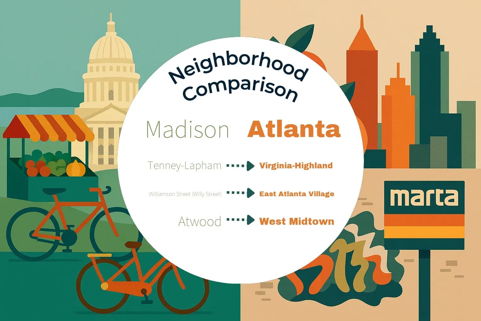 Madison vs Atlanta Neighborhood Comparison
