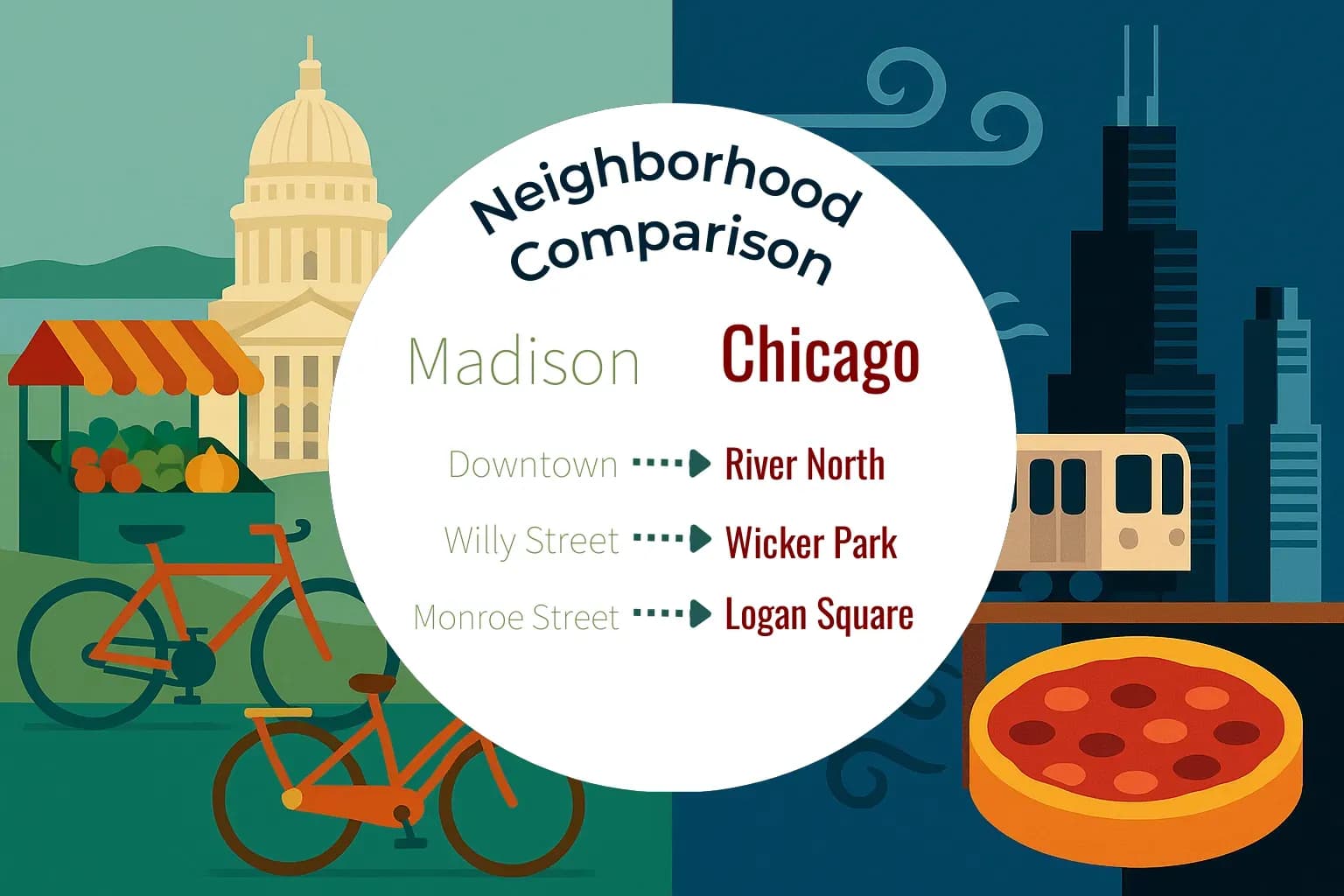 Madison vs Chicago Neighborhood Comparison