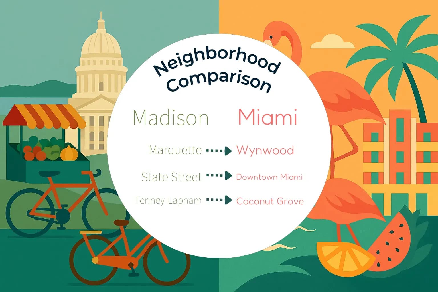Madison vs Miami Neighborhood Comparison