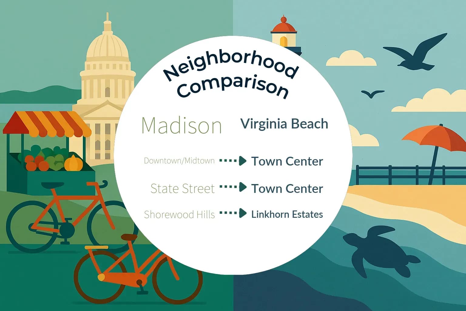 Madison vs Virginia Beach Neighborhood Comparison