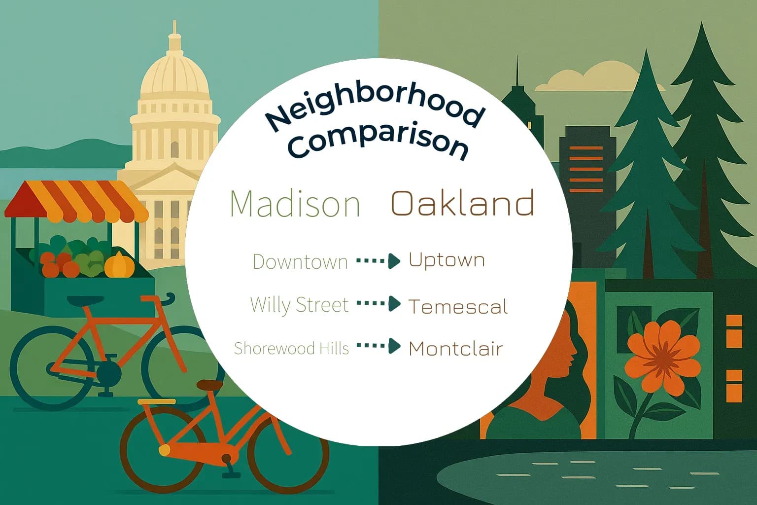 Madison vs Oakland Neighborhood Comparison