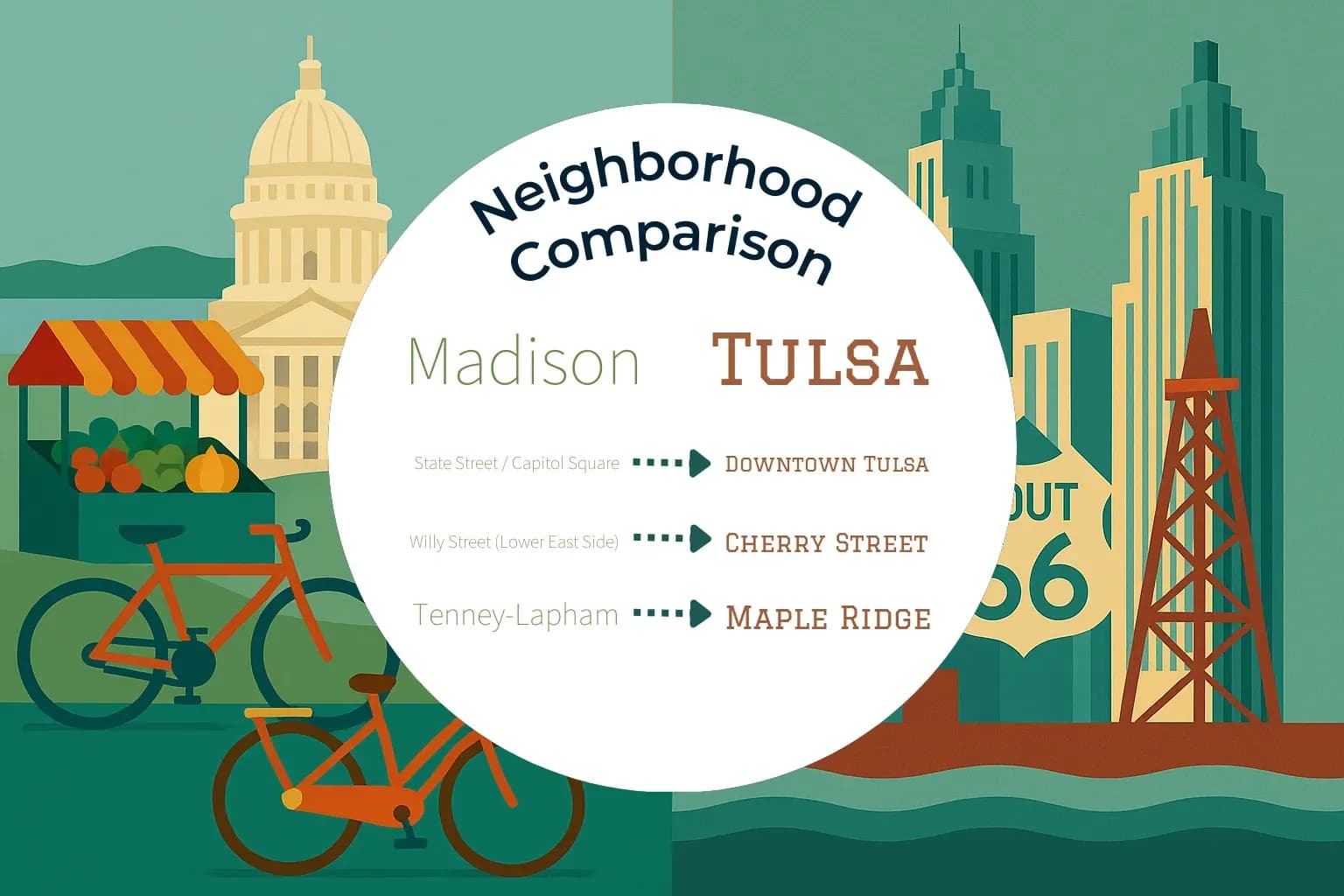 Madison vs Tulsa Neighborhood Comparison