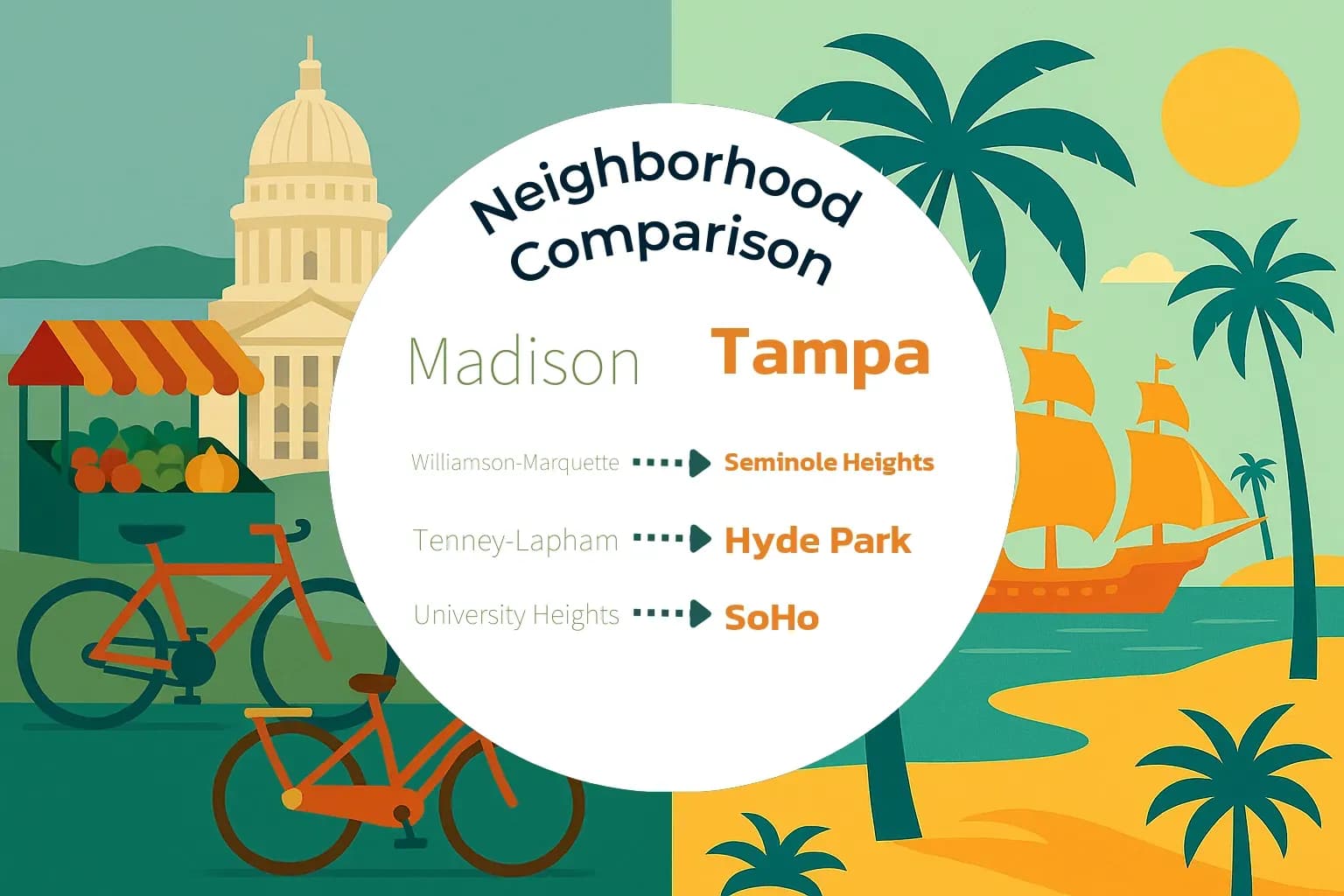 Madison vs Tampa Neighborhood Comparison
