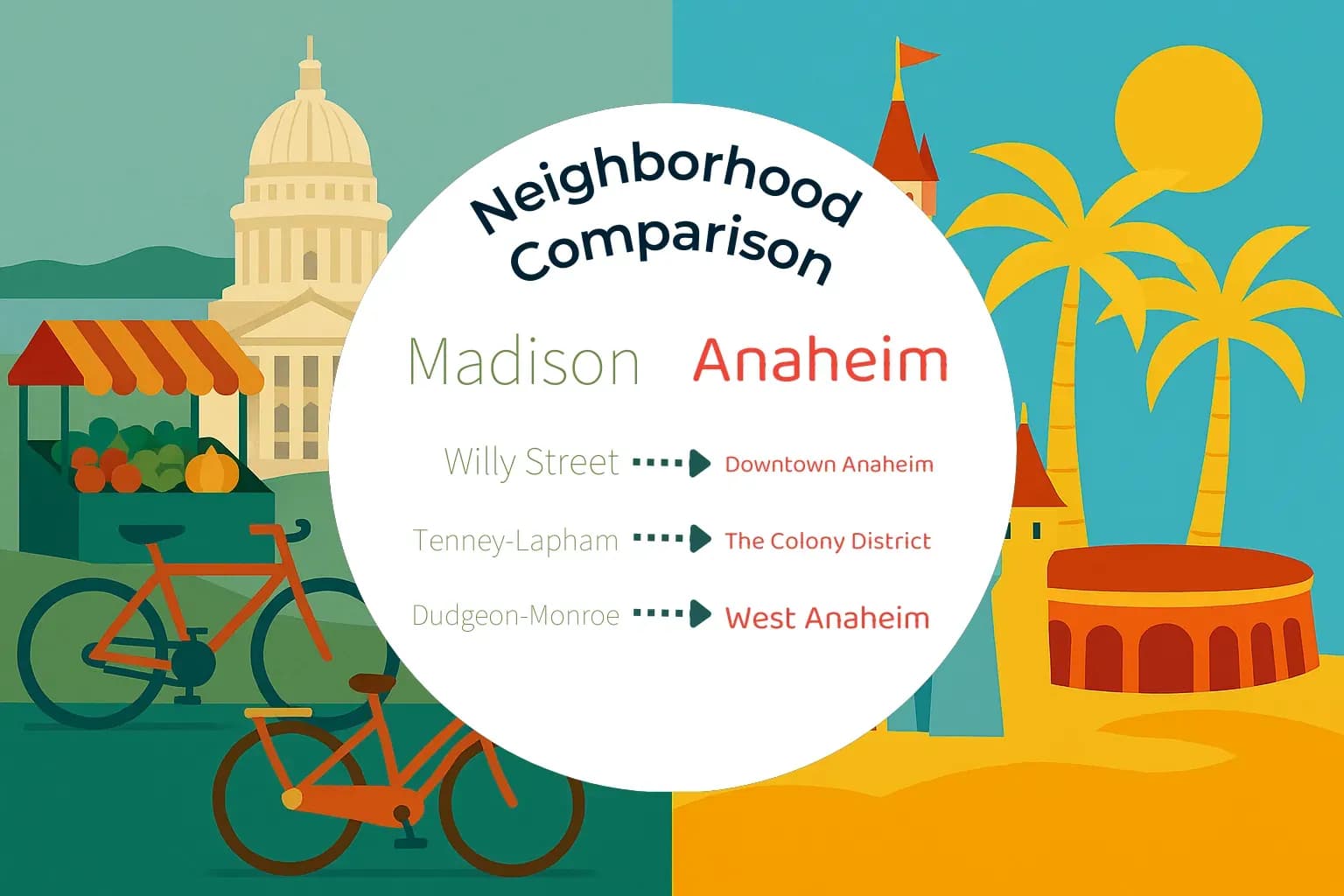 Madison vs Anaheim Neighborhood Comparison
