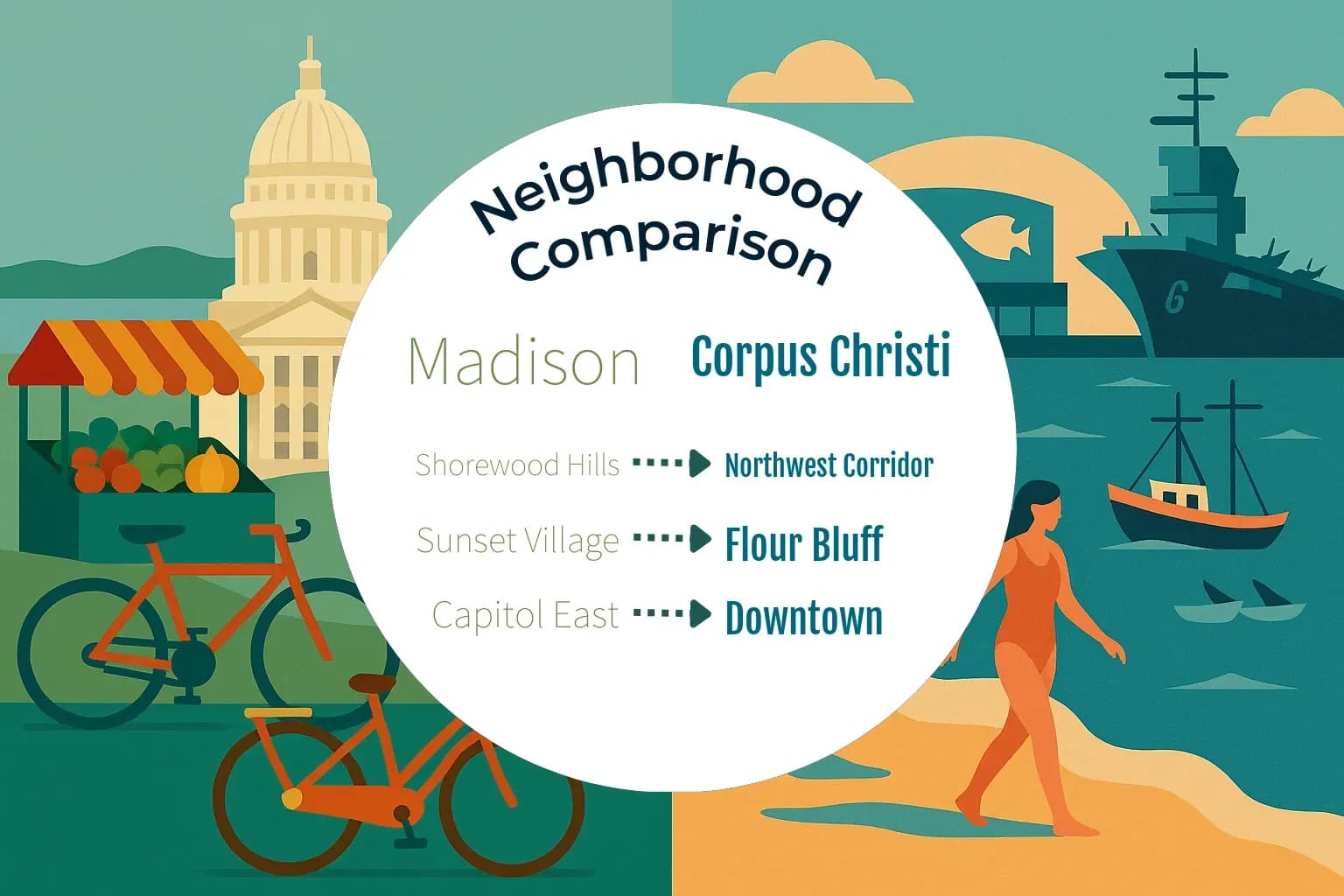 Madison vs Corpus Christi Neighborhood Comparison