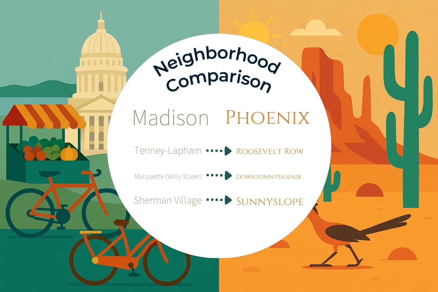 Madison vs Phoenix Neighborhood Comparison