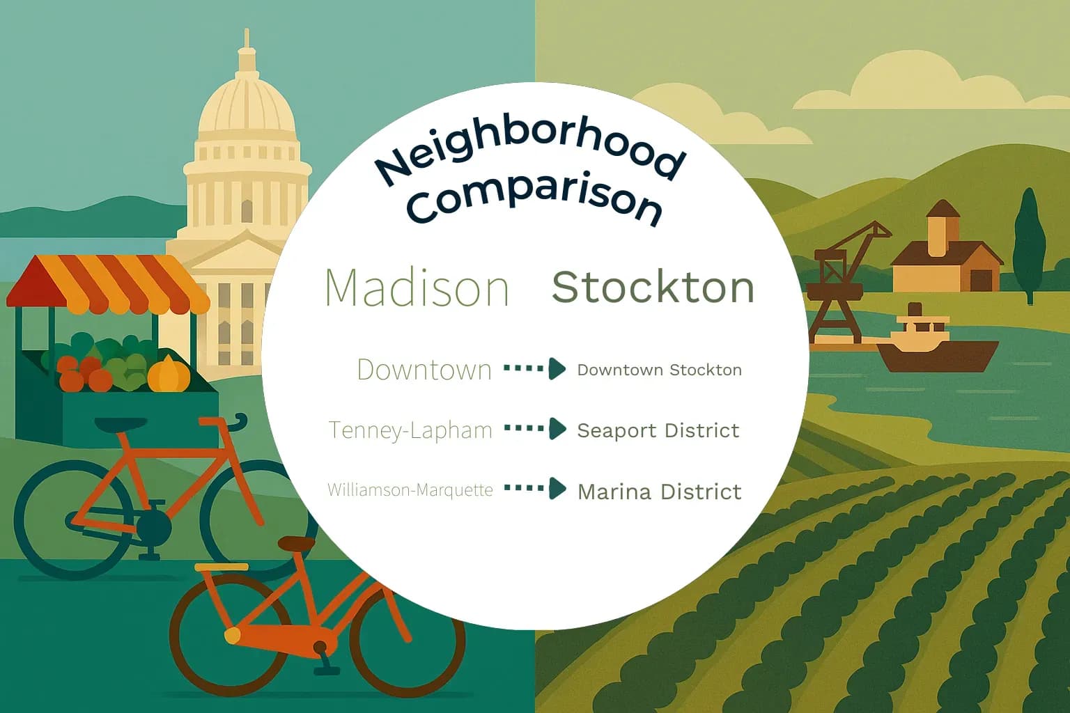 Madison vs Stockton Neighborhood Comparison
