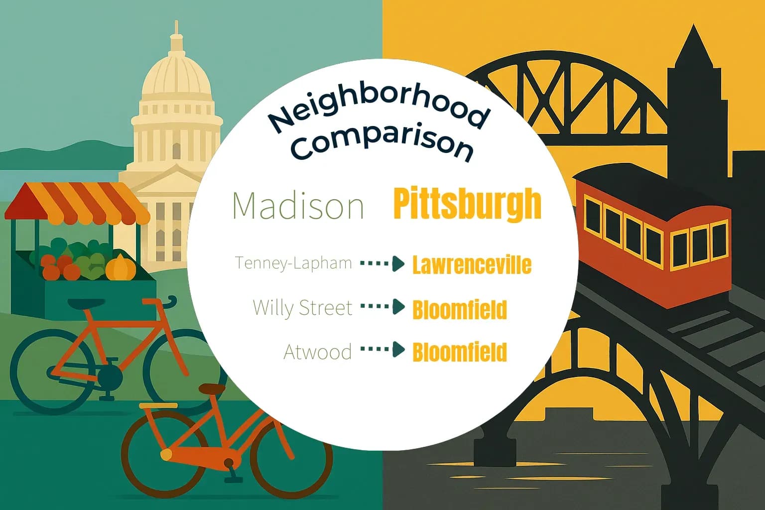 Madison vs Pittsburgh Neighborhood Comparison