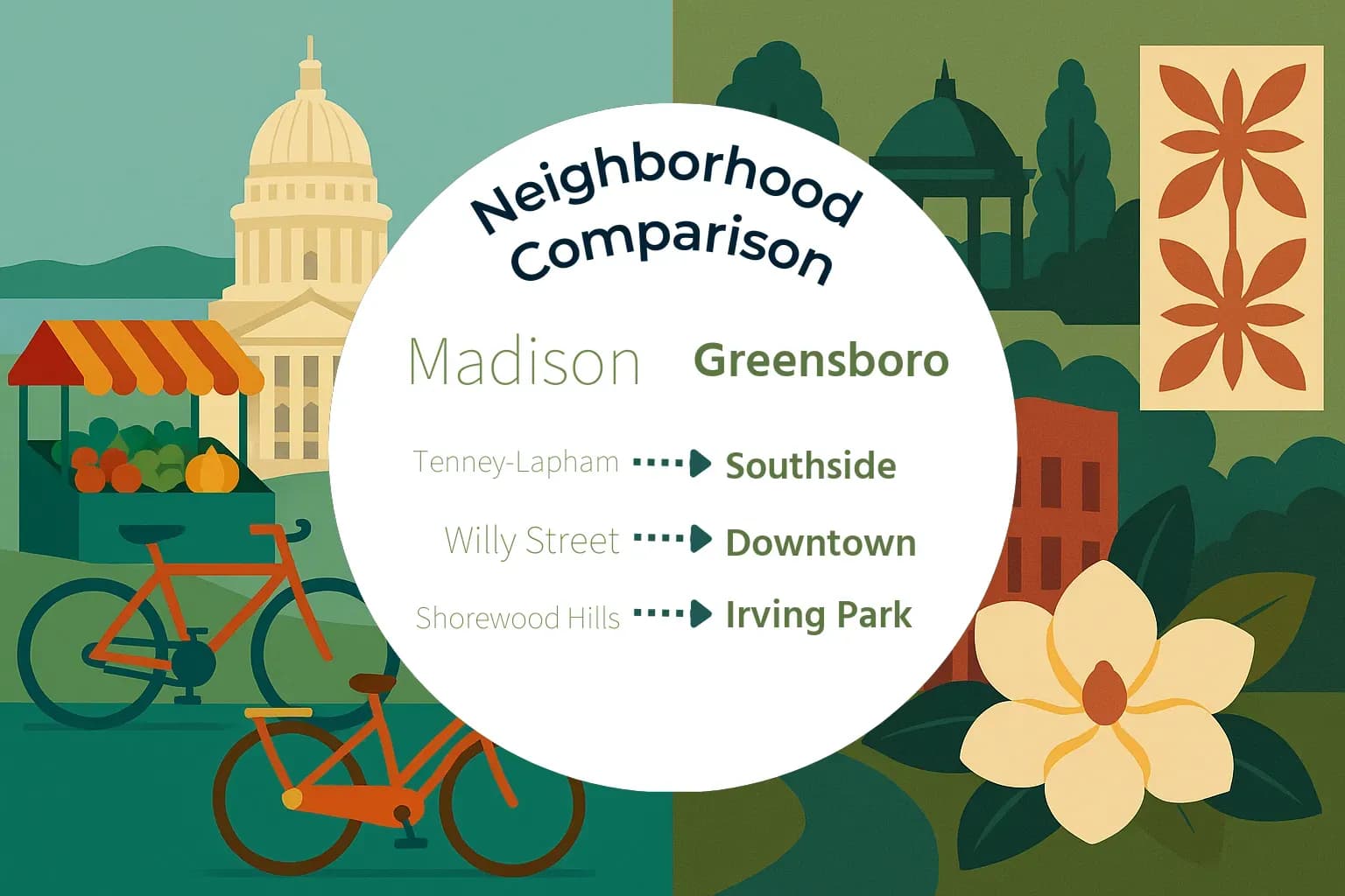 Madison vs Greensboro Neighborhood Comparison