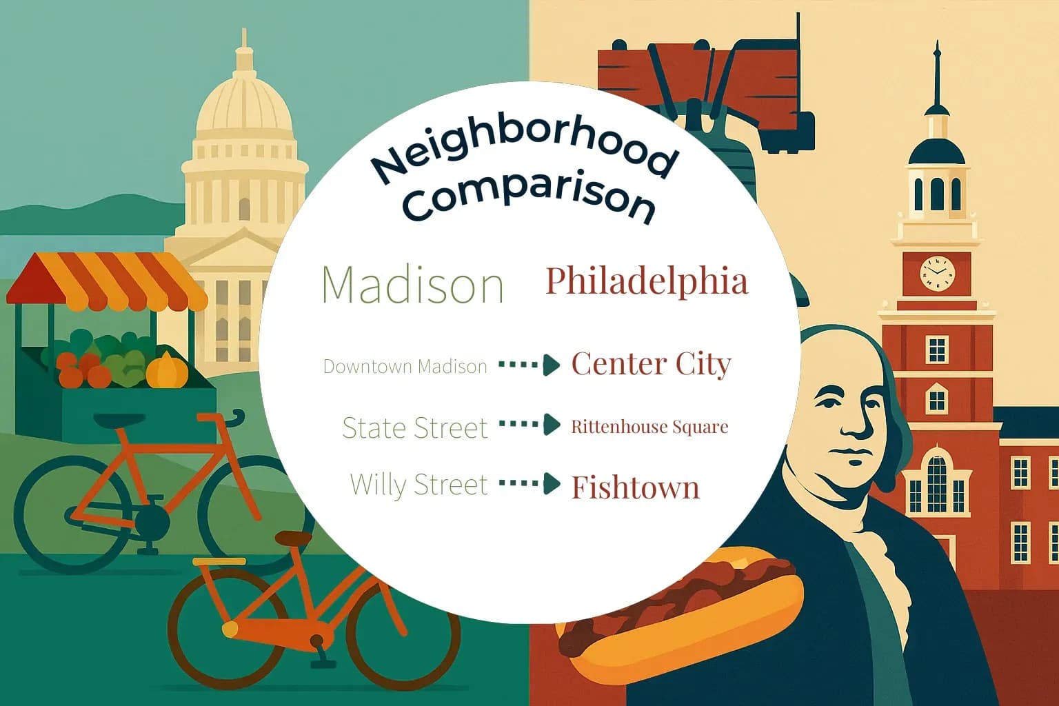 Madison vs Philadelphia Neighborhood Comparison