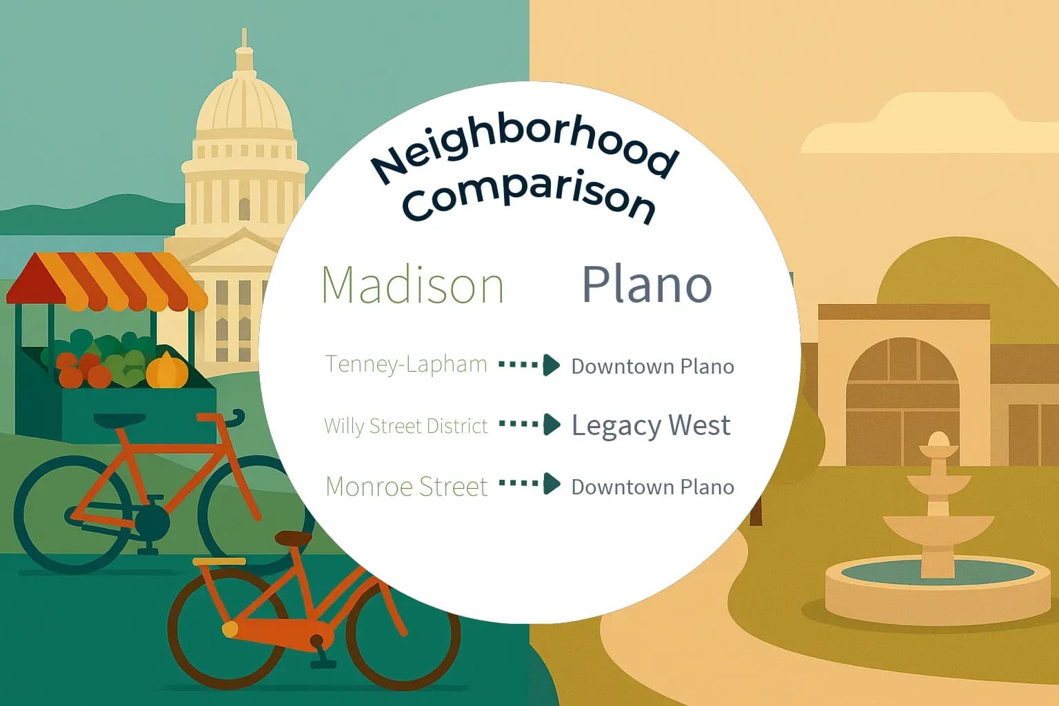 Madison vs Plano Neighborhood Comparison