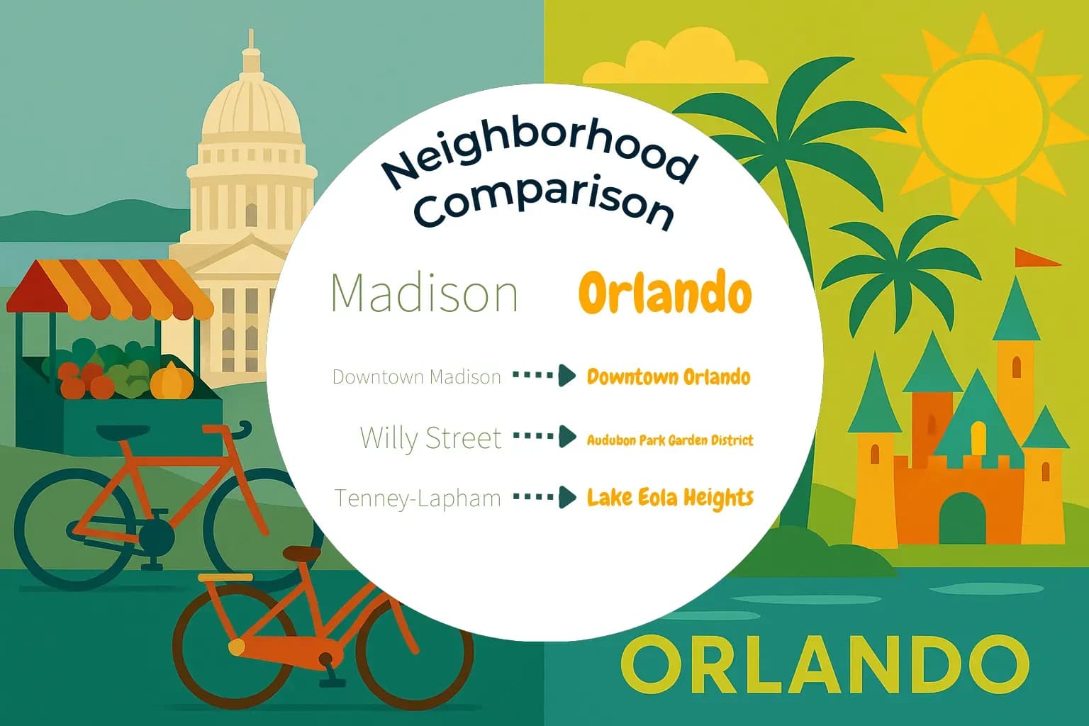 Madison vs Orlando Neighborhood Comparison