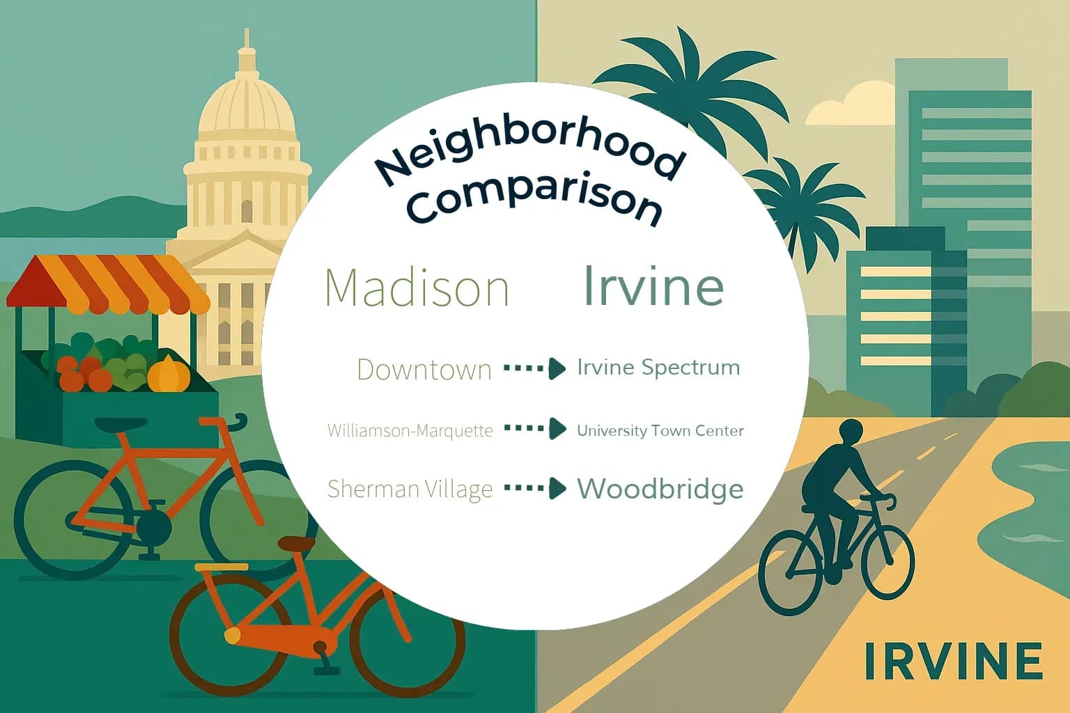 Madison vs Irvine Neighborhood Comparison