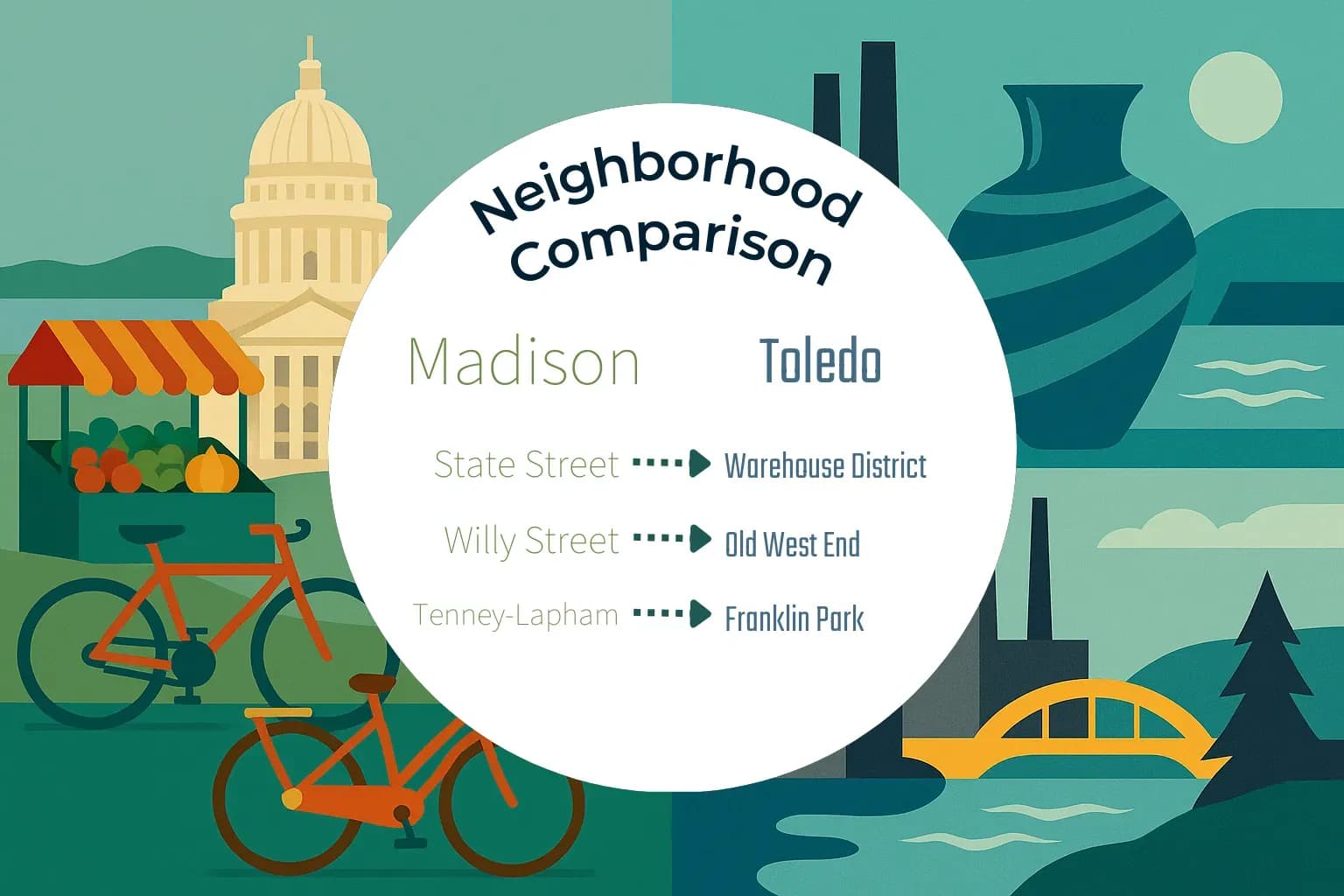 Madison vs Toledo Neighborhood Comparison
