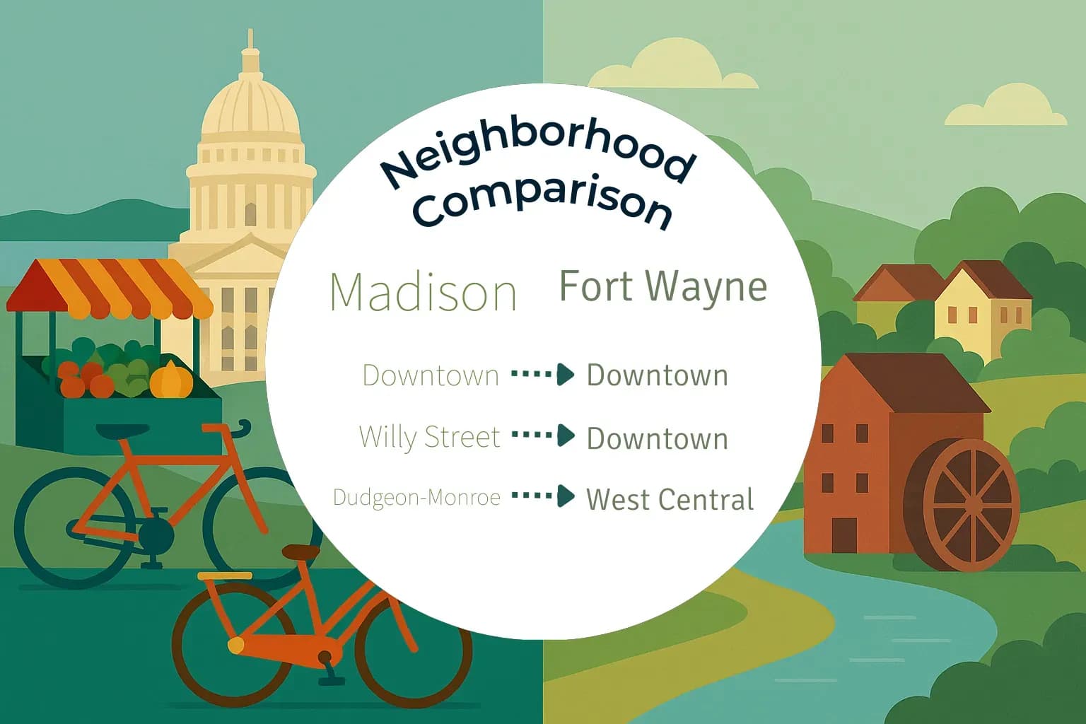 Madison vs Fort Wayne Neighborhood Comparison