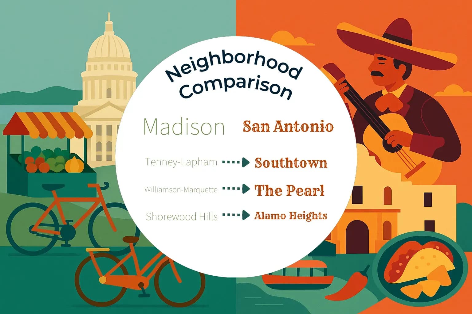 Madison vs San Antonio Neighborhood Comparison