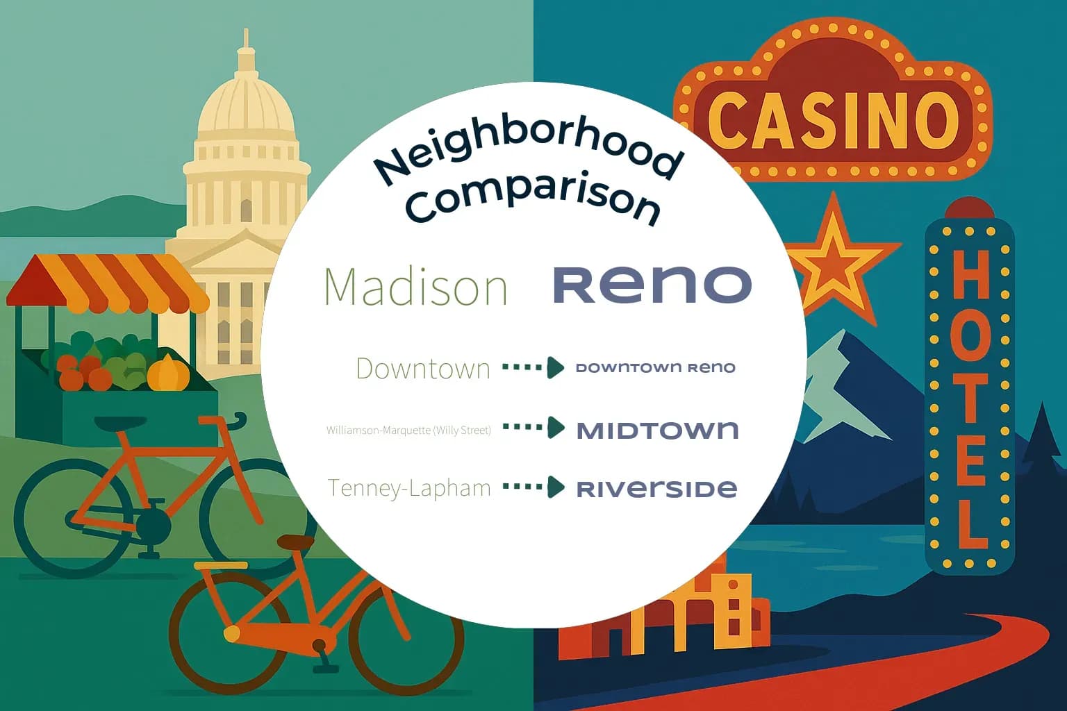 Madison vs Reno Neighborhood Comparison