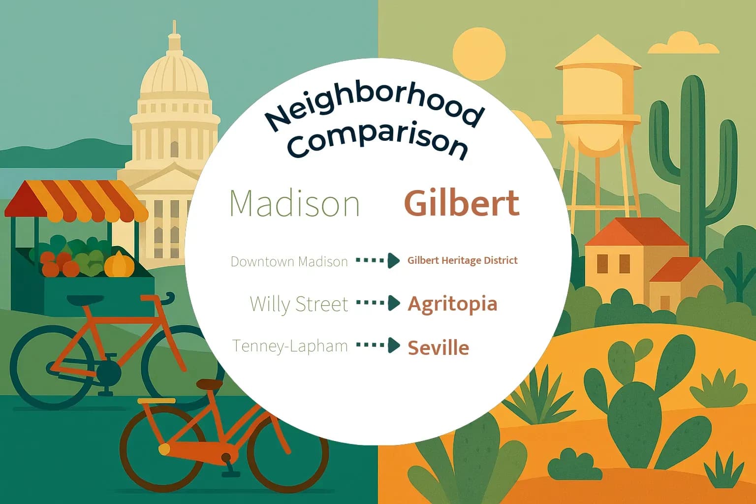 Madison vs Gilbert Neighborhood Comparison