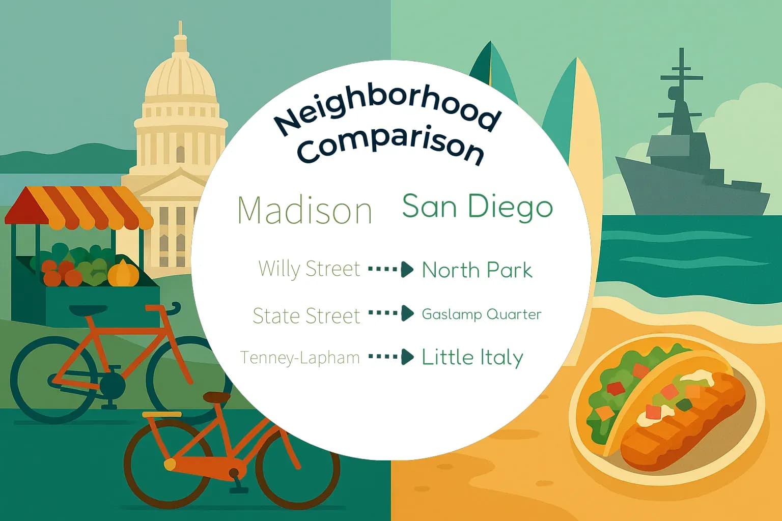 Madison vs San Diego Neighborhood Comparison