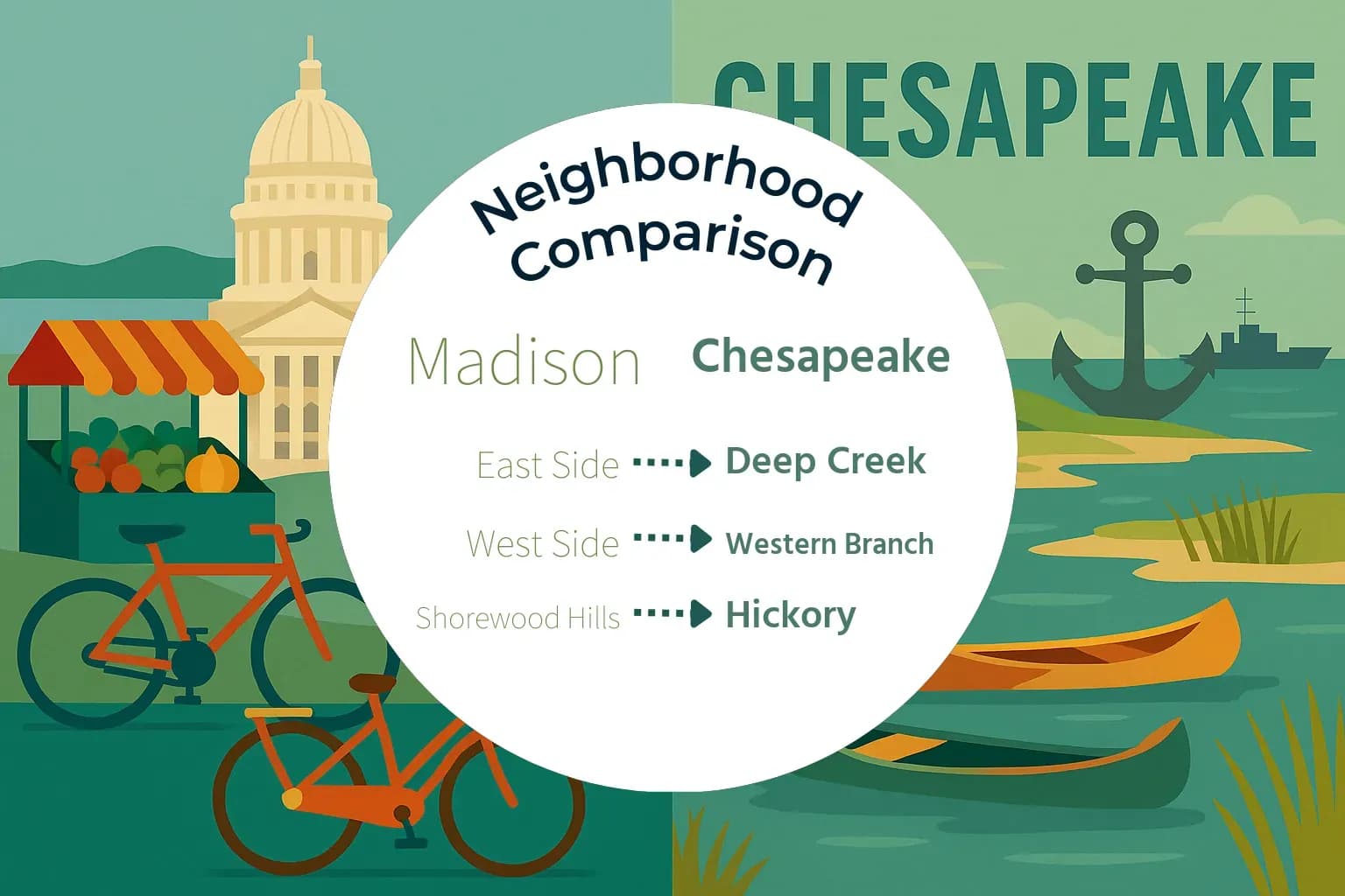 Madison vs Chesapeake Neighborhood Comparison