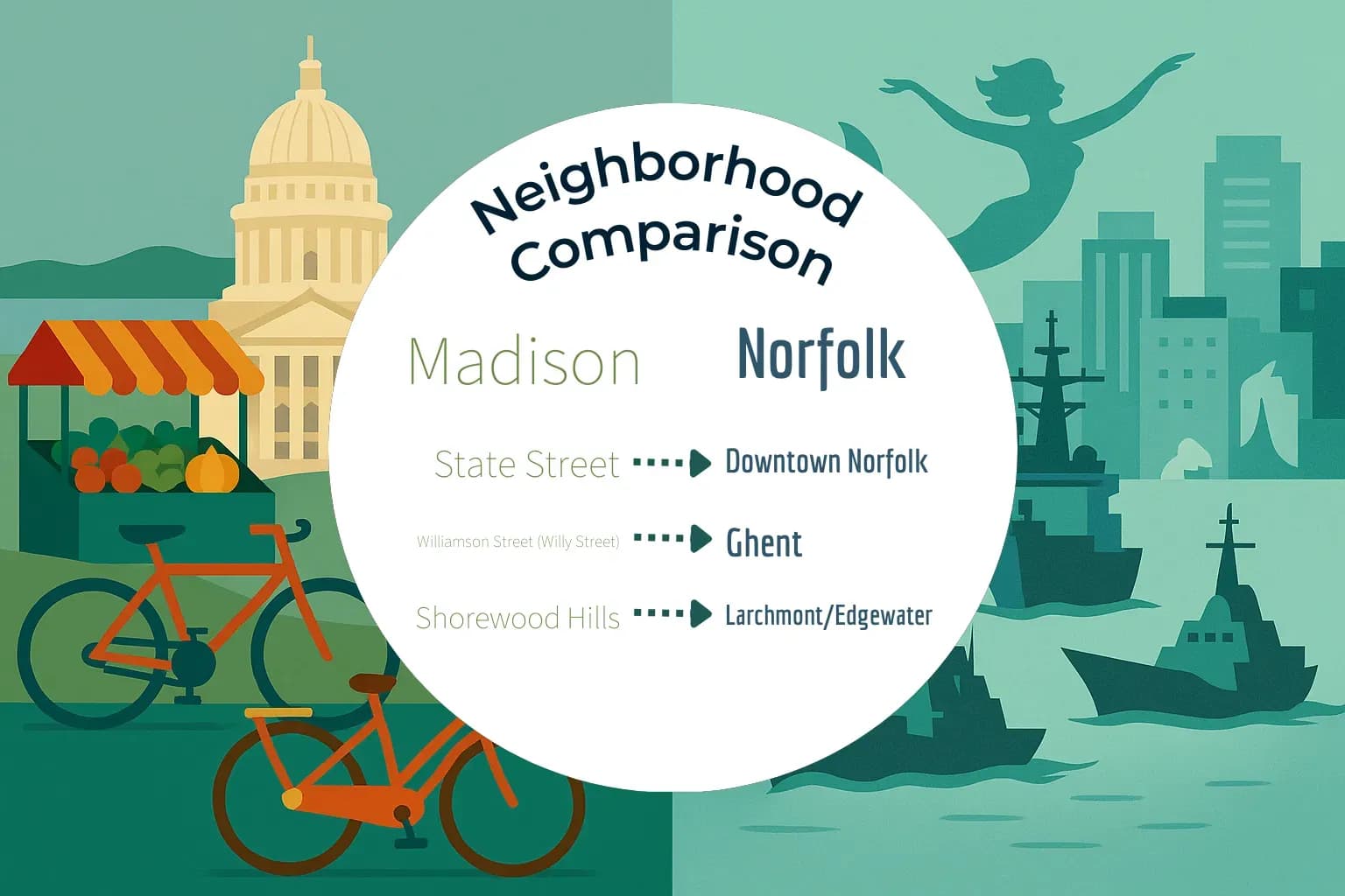 Madison vs Norfolk Neighborhood Comparison