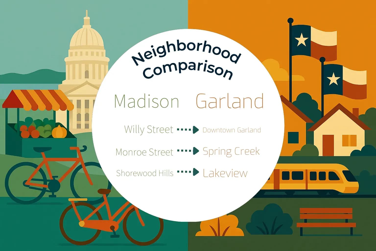 Madison vs Garland Neighborhood Comparison