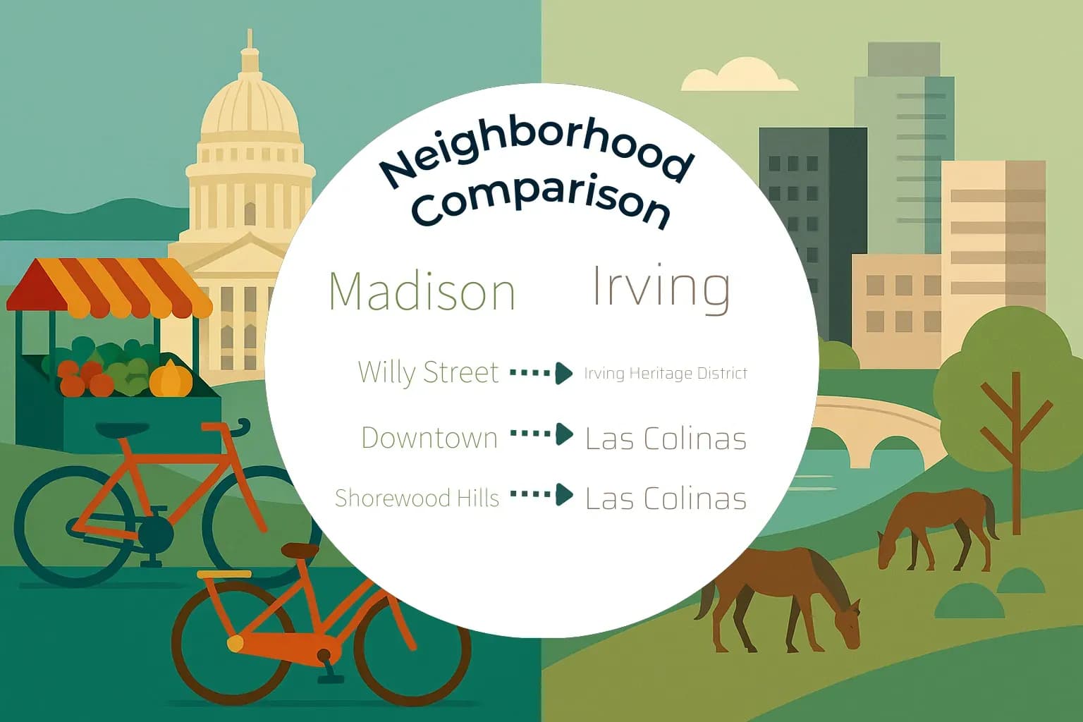 Madison vs Irving Neighborhood Comparison