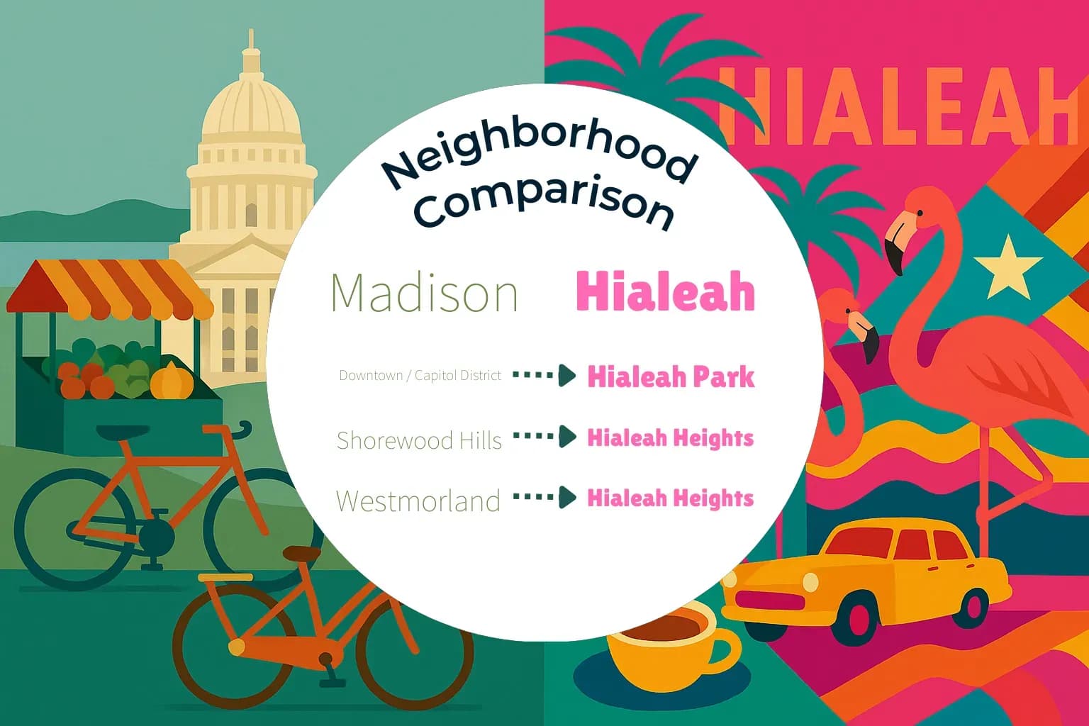 Madison vs Hialeah Neighborhood Comparison