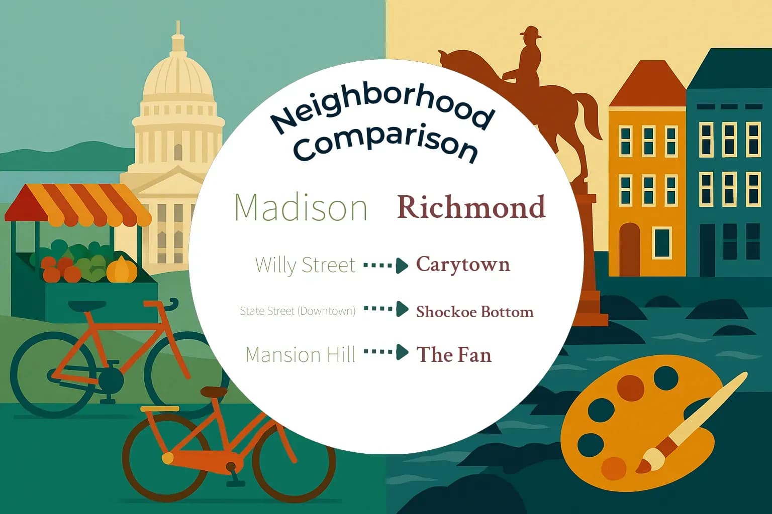 Madison vs Richmond Neighborhood Comparison