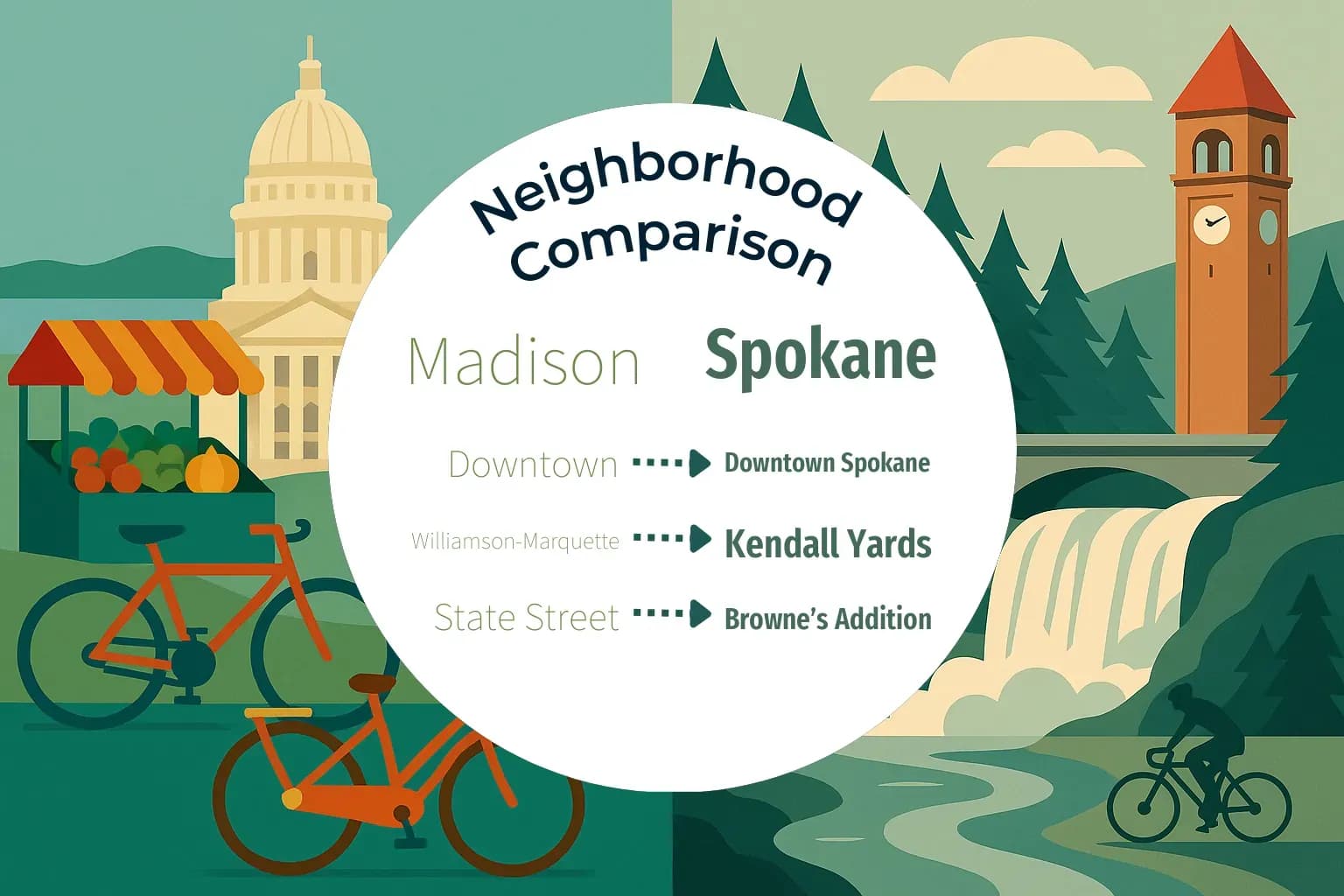 Madison vs Spokane Neighborhood Comparison