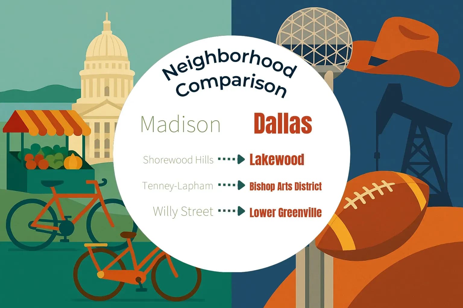 Madison vs Dallas Neighborhood Comparison