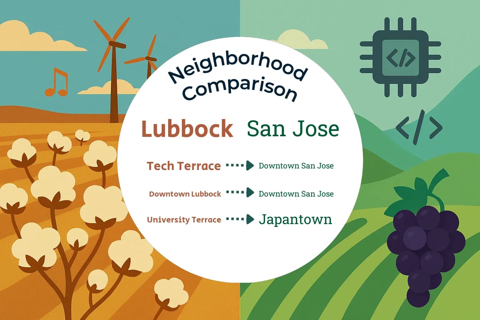 Lubbock vs San Jose Neighborhood Comparison