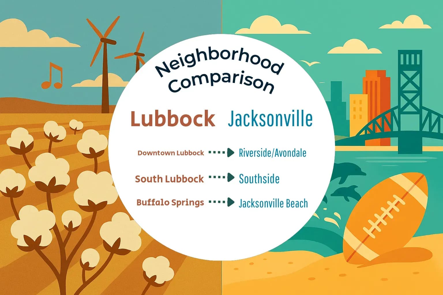 Lubbock vs Jacksonville Neighborhood Comparison