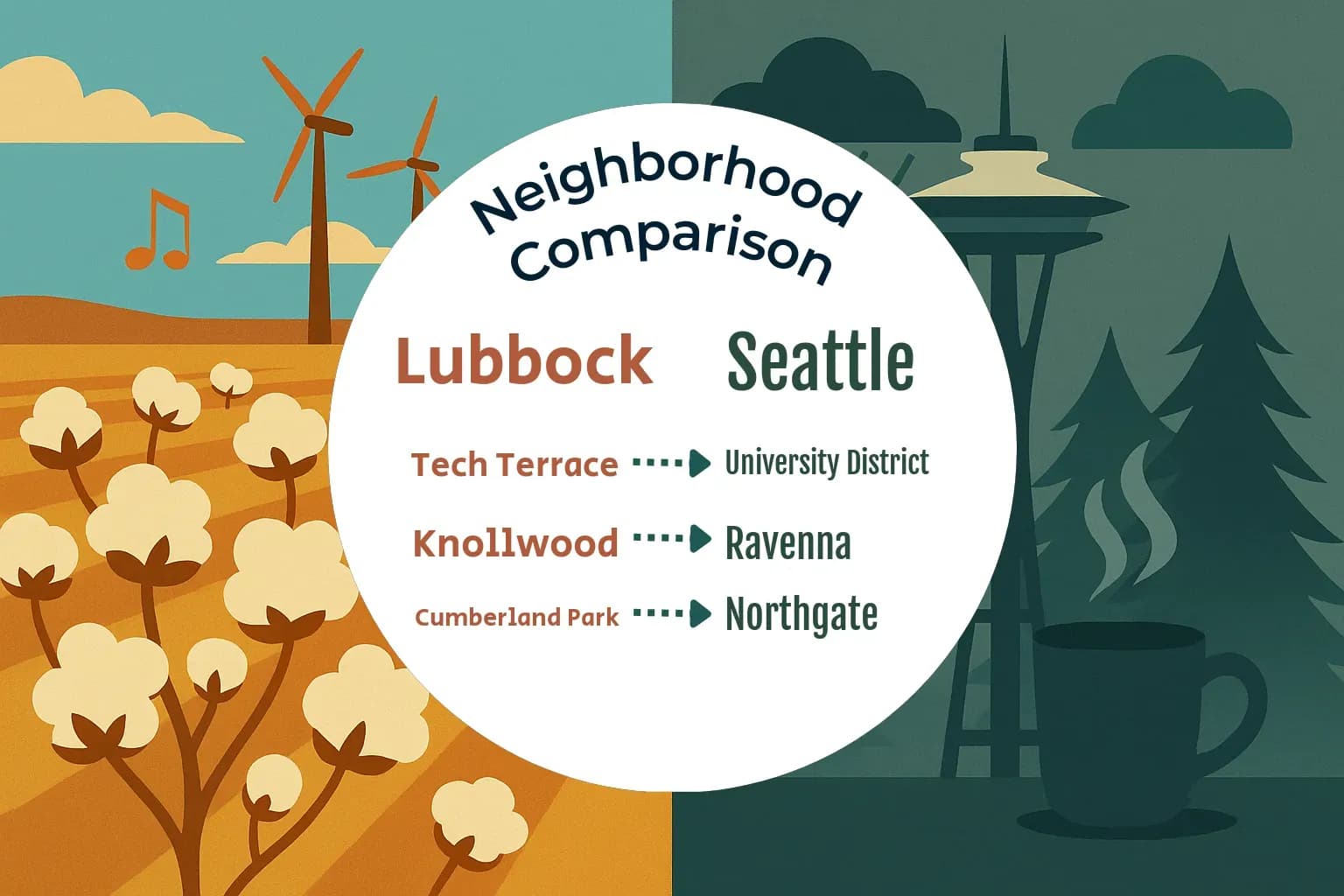 Lubbock vs Seattle Neighborhood Comparison