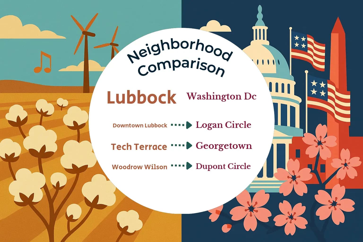 Lubbock vs Washington DC Neighborhood Comparison