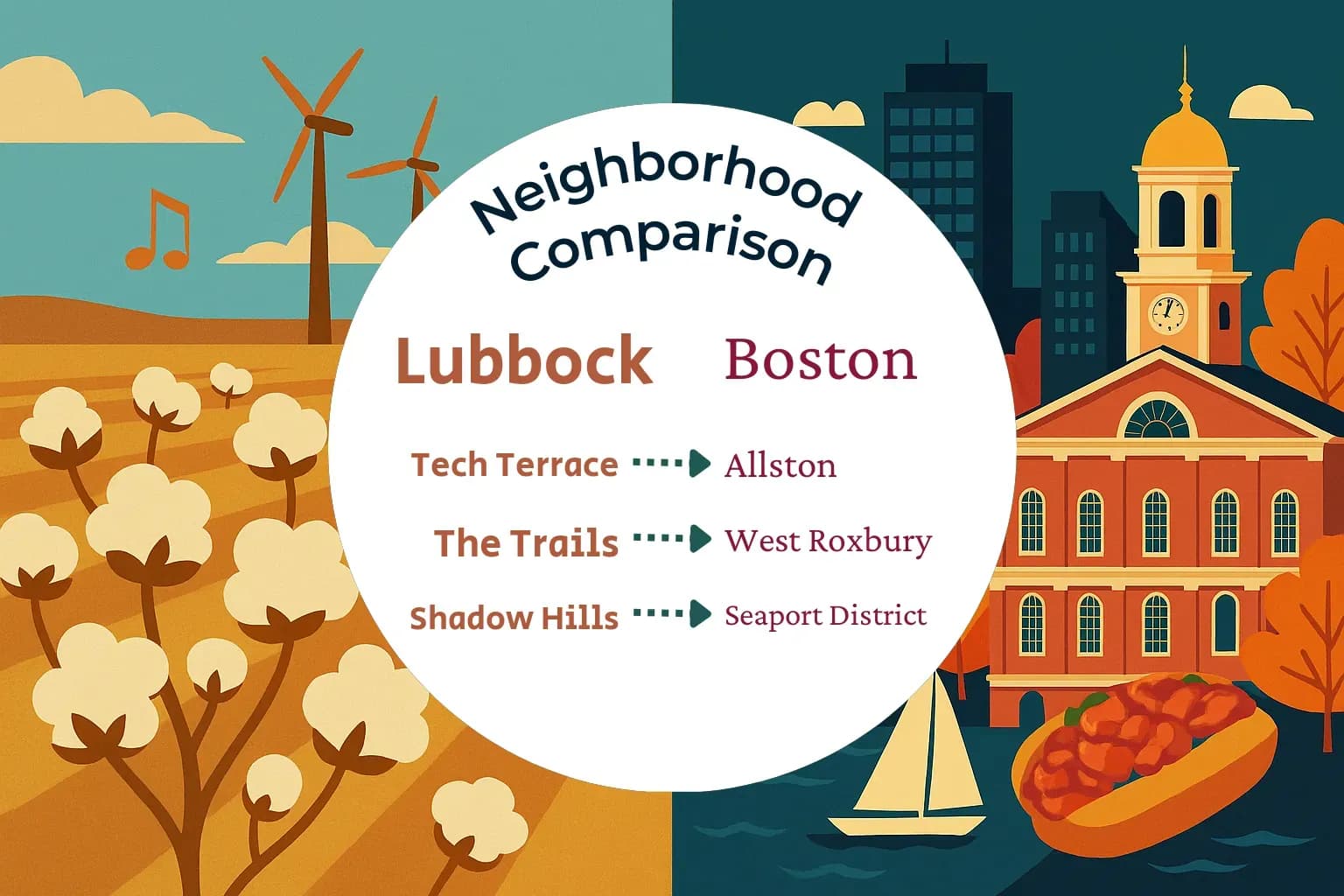 Lubbock vs Boston Neighborhood Comparison