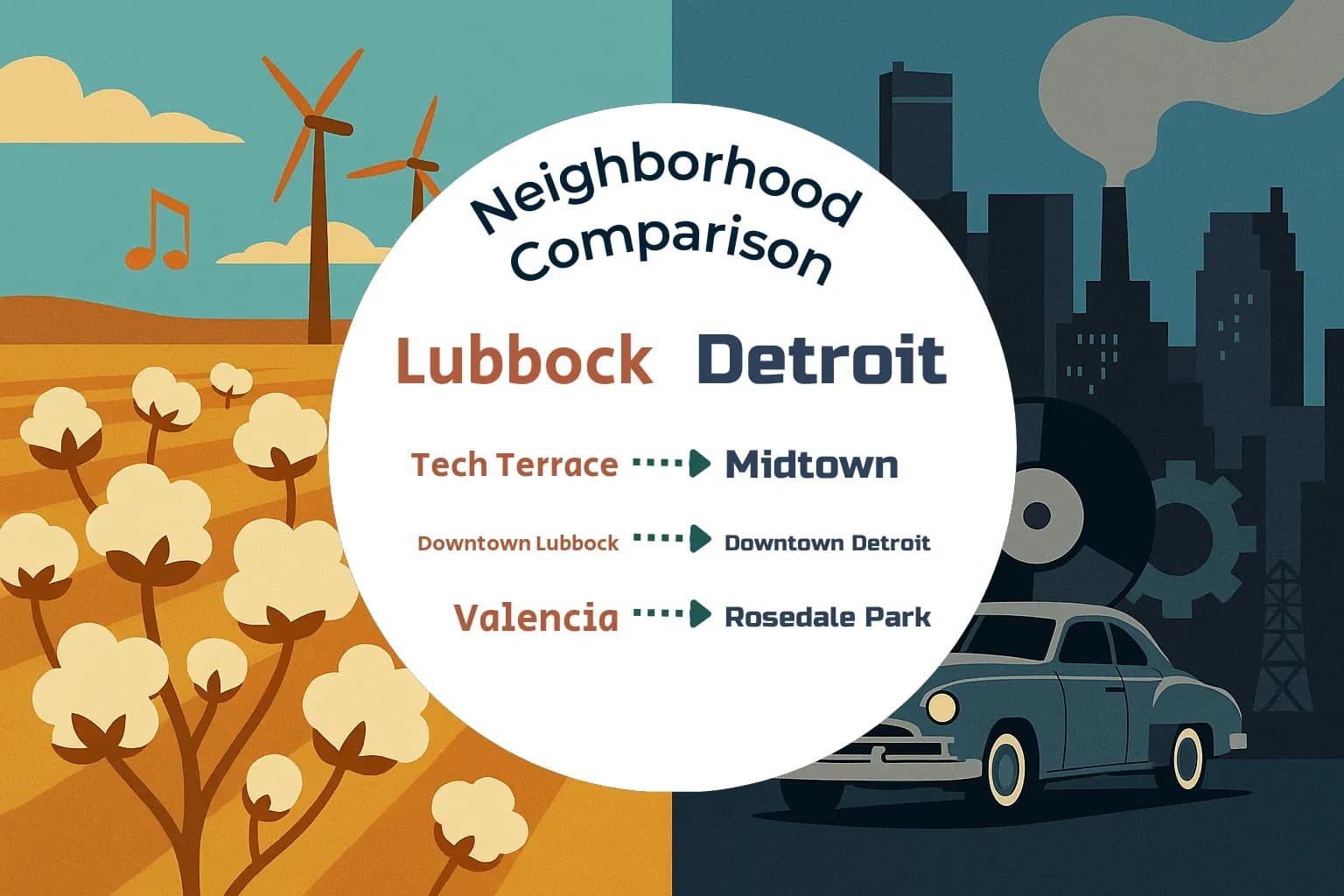 Lubbock vs Detroit Neighborhood Comparison