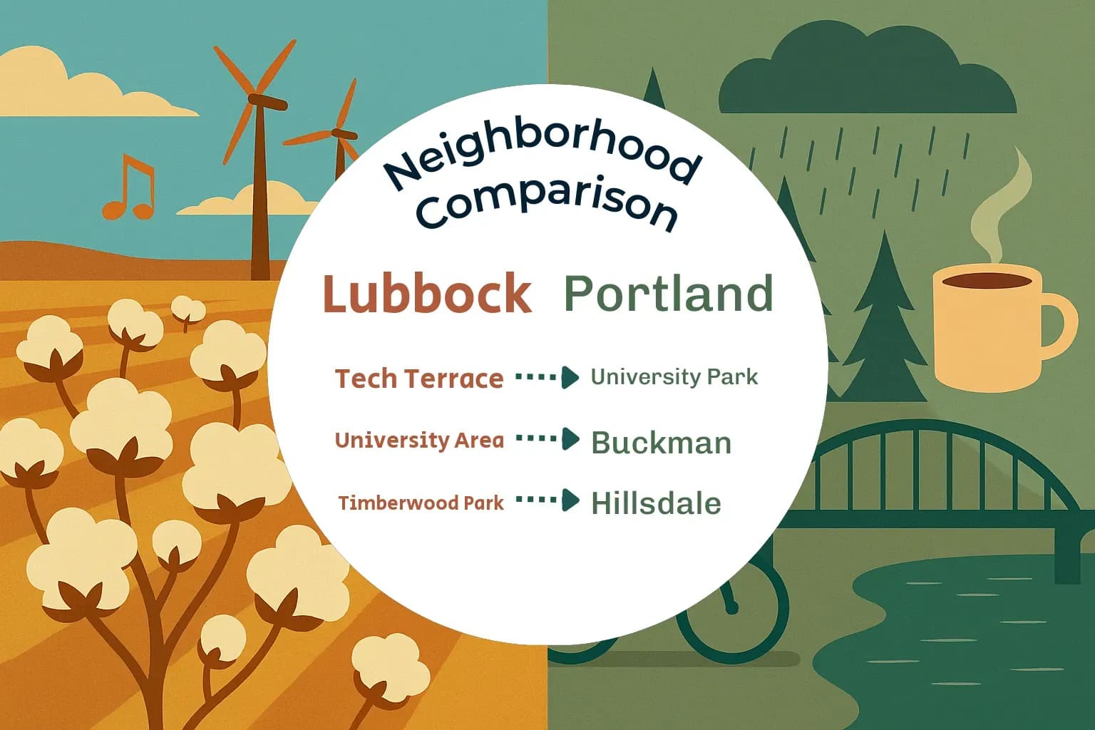 Lubbock vs Portland Neighborhood Comparison