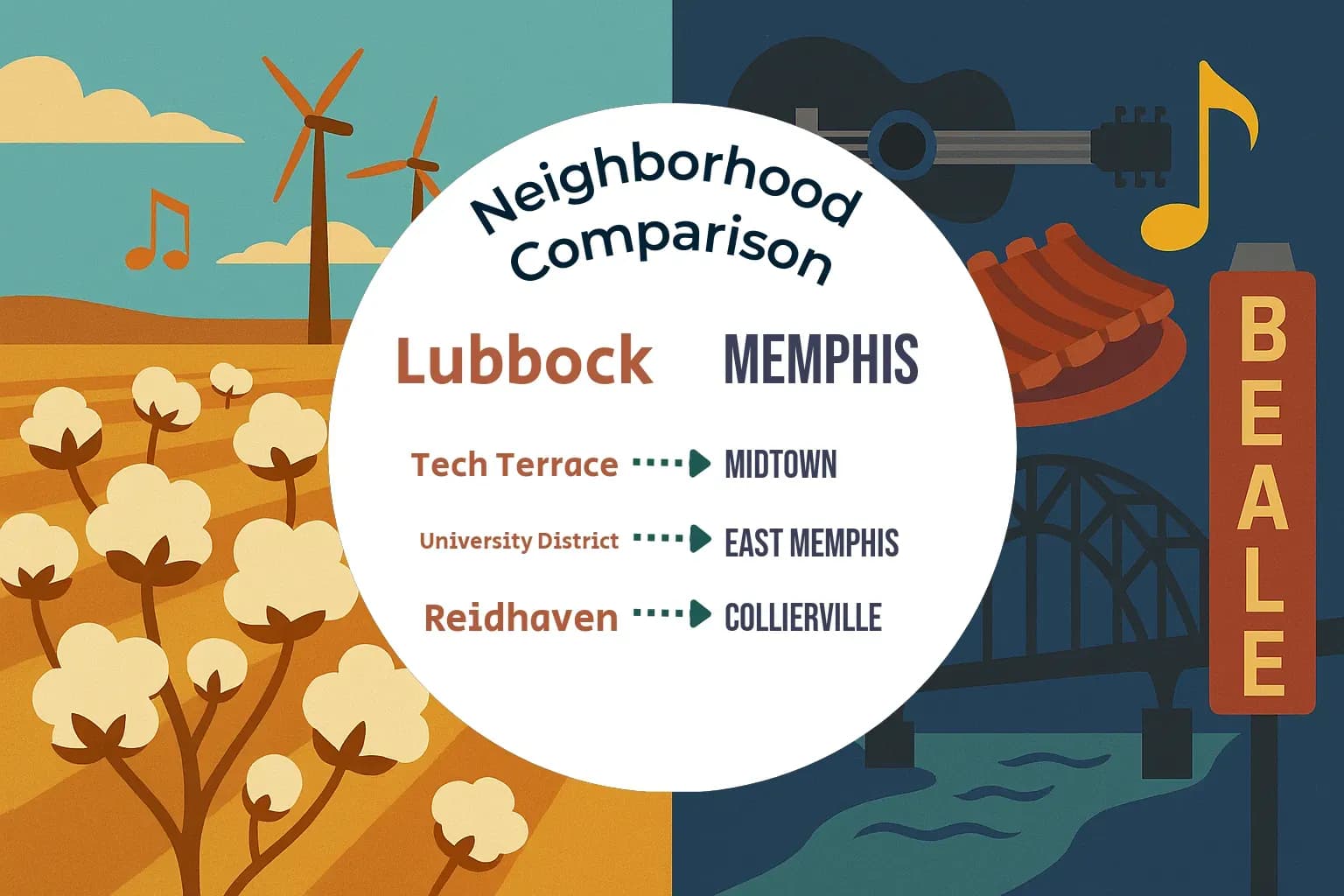 Lubbock vs Memphis Neighborhood Comparison