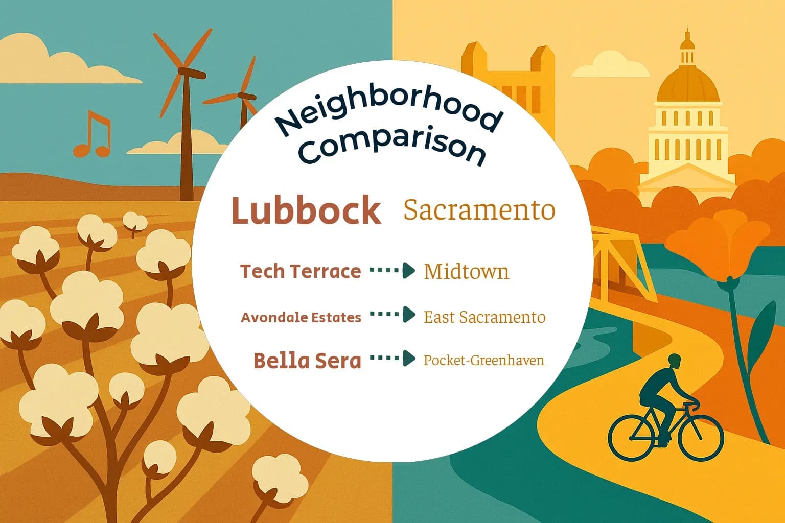 Lubbock vs Sacramento Neighborhood Comparison