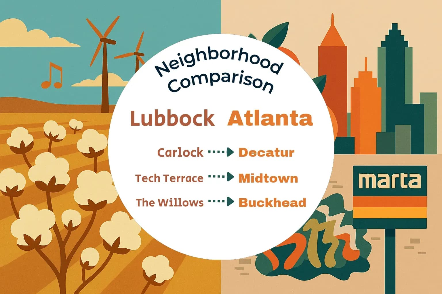 Lubbock vs Atlanta Neighborhood Comparison