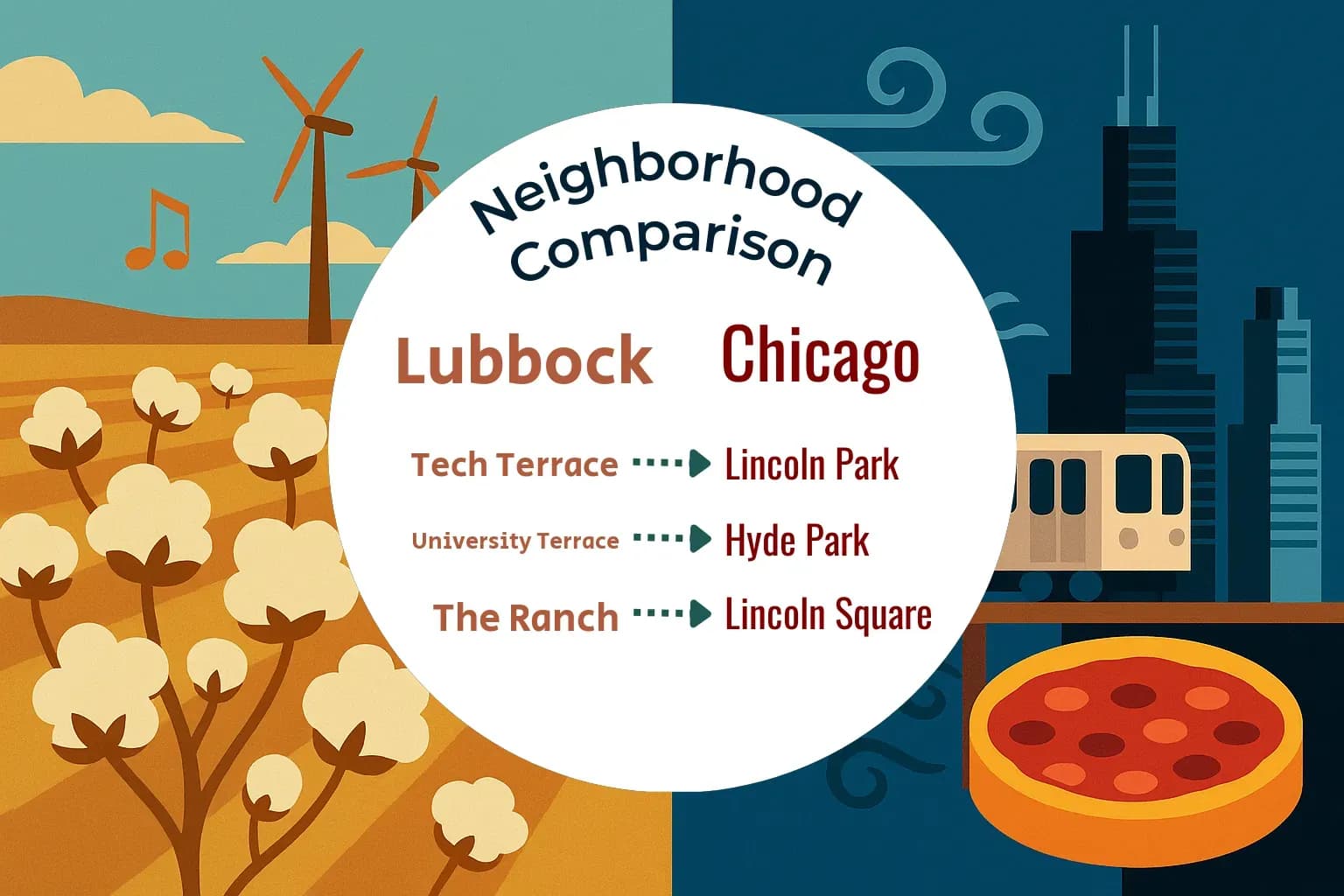 Lubbock vs Chicago Neighborhood Comparison