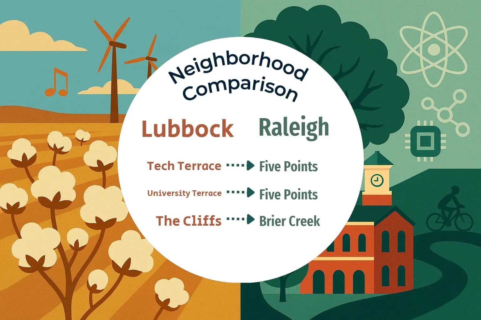 Lubbock vs Raleigh Neighborhood Comparison