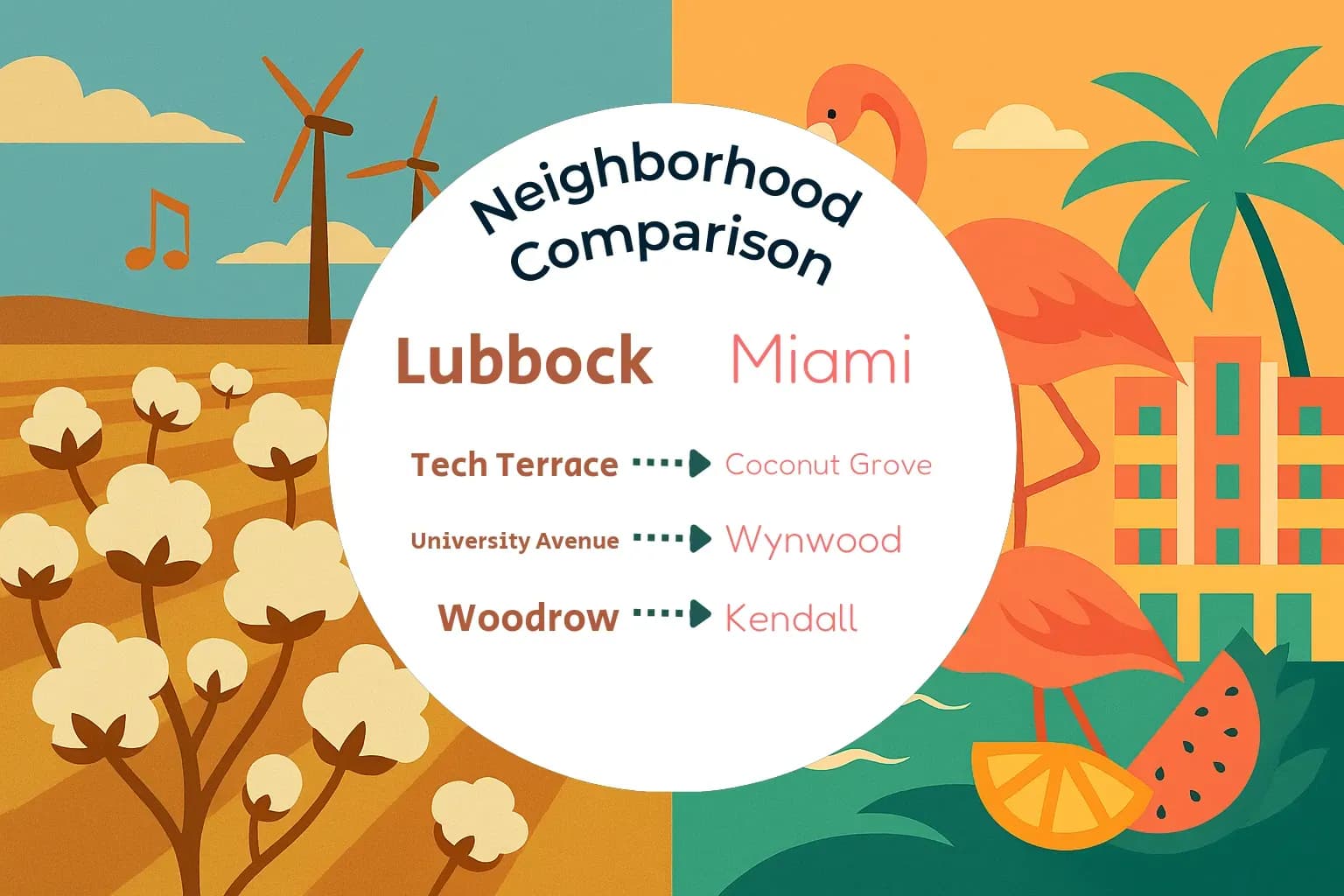 Lubbock vs Miami Neighborhood Comparison