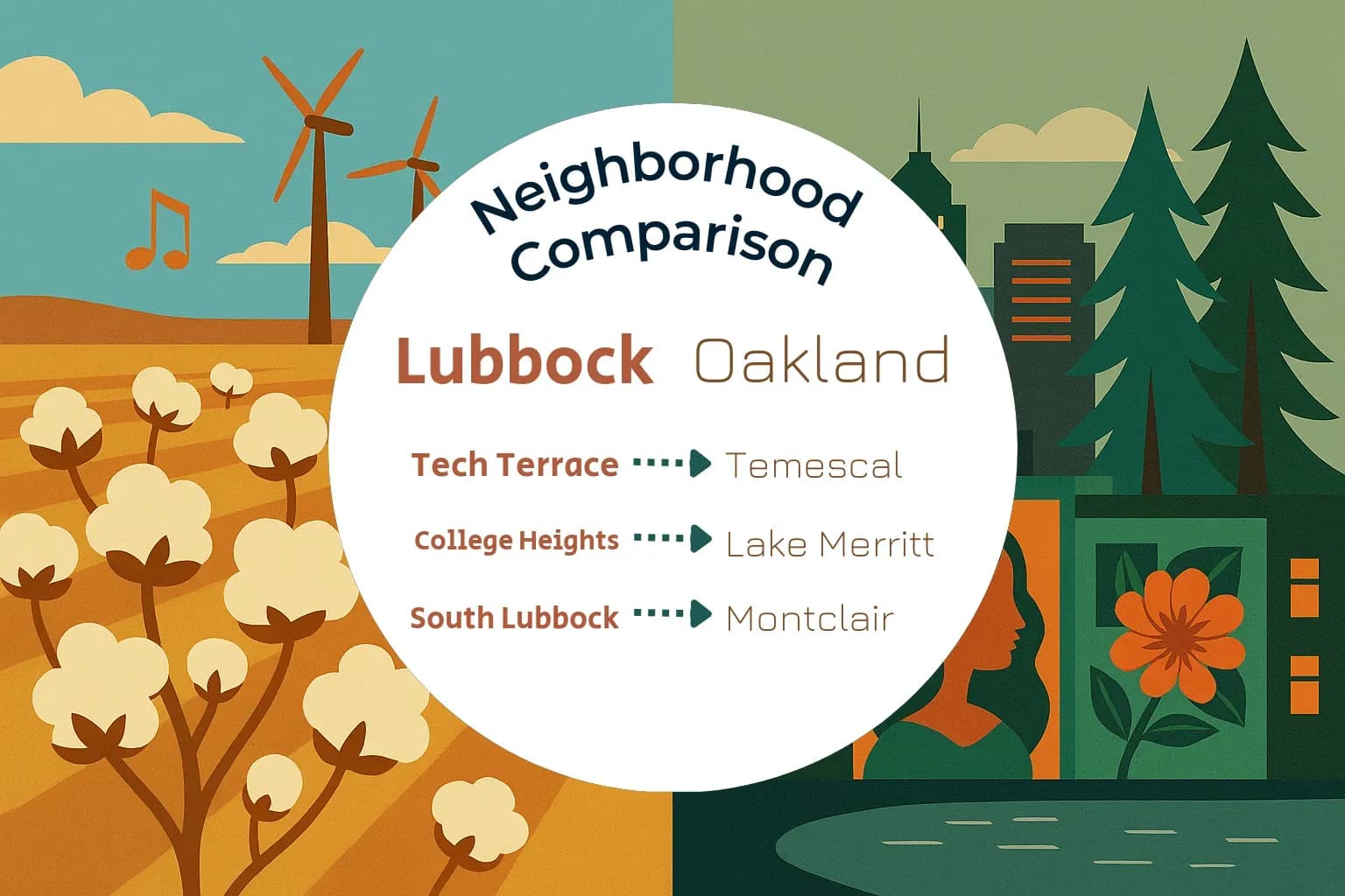 Lubbock vs Oakland Neighborhood Comparison