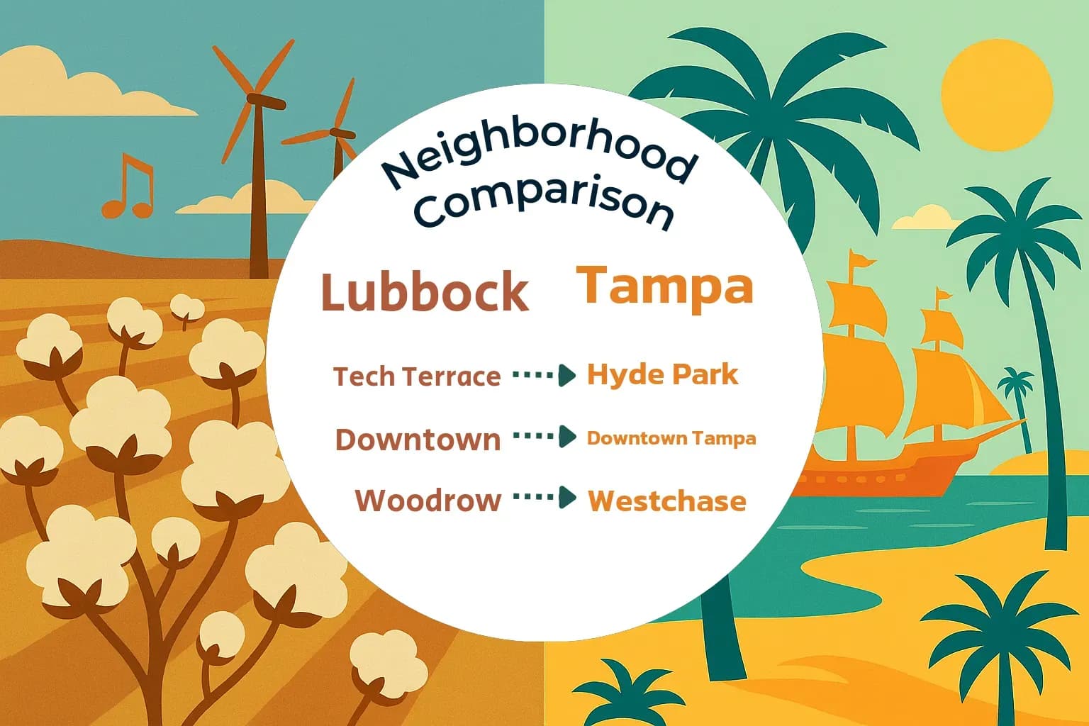 Lubbock vs Tampa Neighborhood Comparison