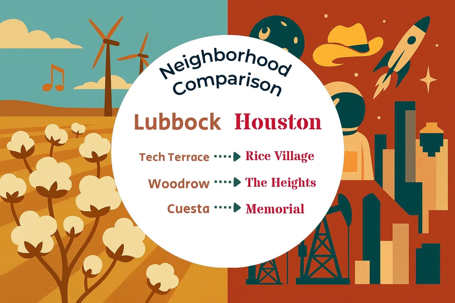 Lubbock vs Houston Neighborhood Comparison