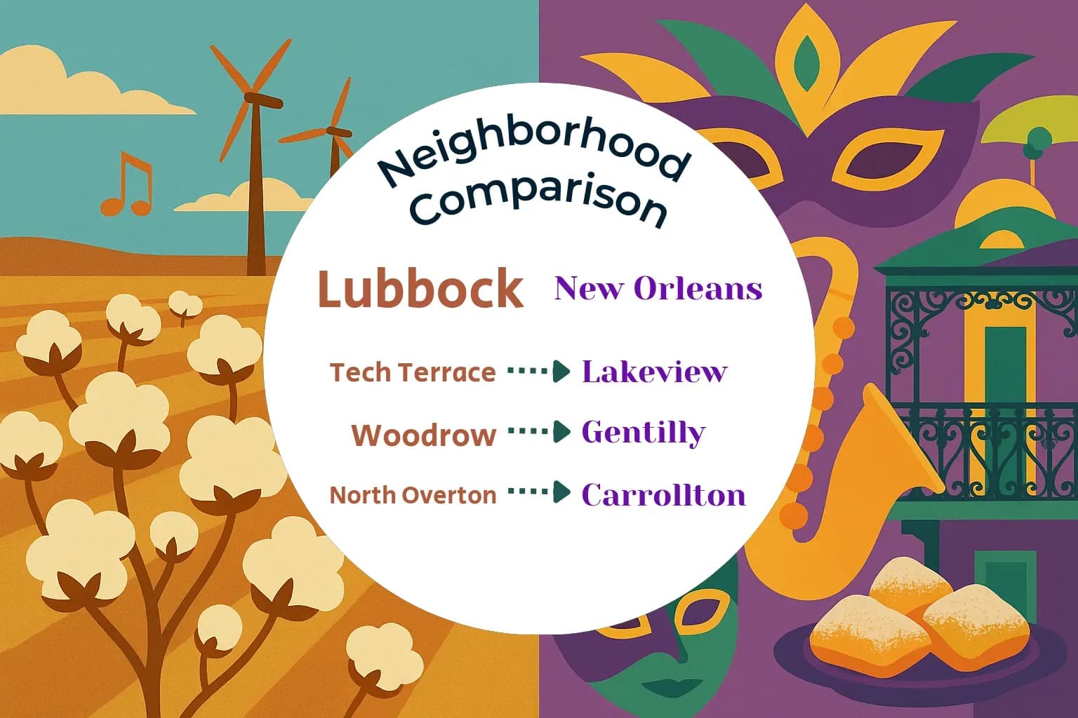 Lubbock vs New Orleans Neighborhood Comparison