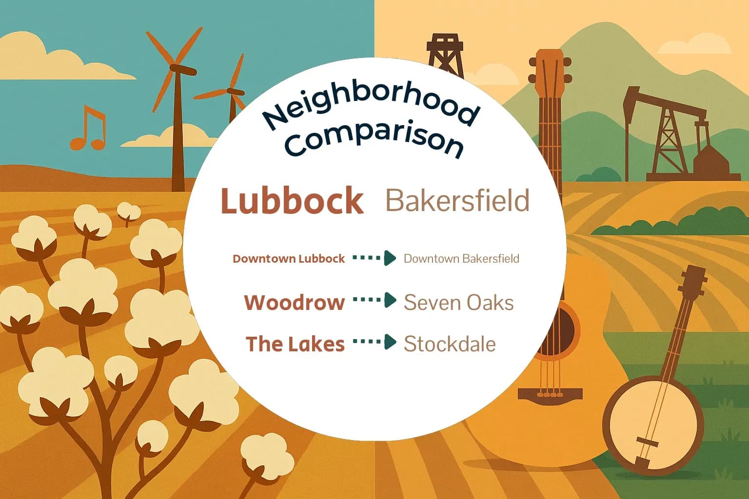 Lubbock vs Bakersfield Neighborhood Comparison