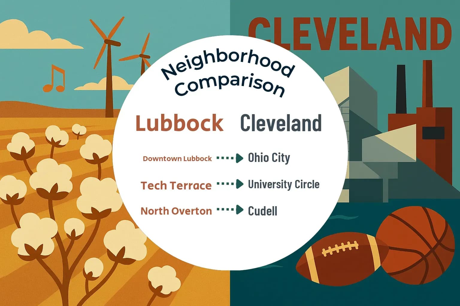 Lubbock vs Cleveland Neighborhood Comparison
